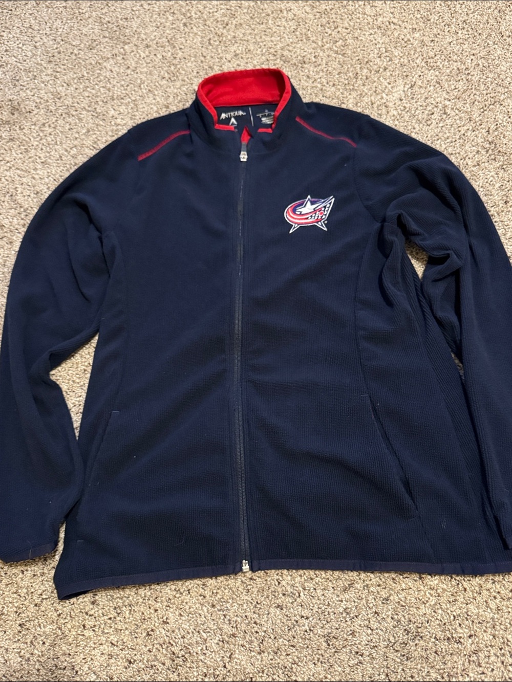 Antigua Women’s Navy and Red Full-zip Columbus Blue Jacket size S